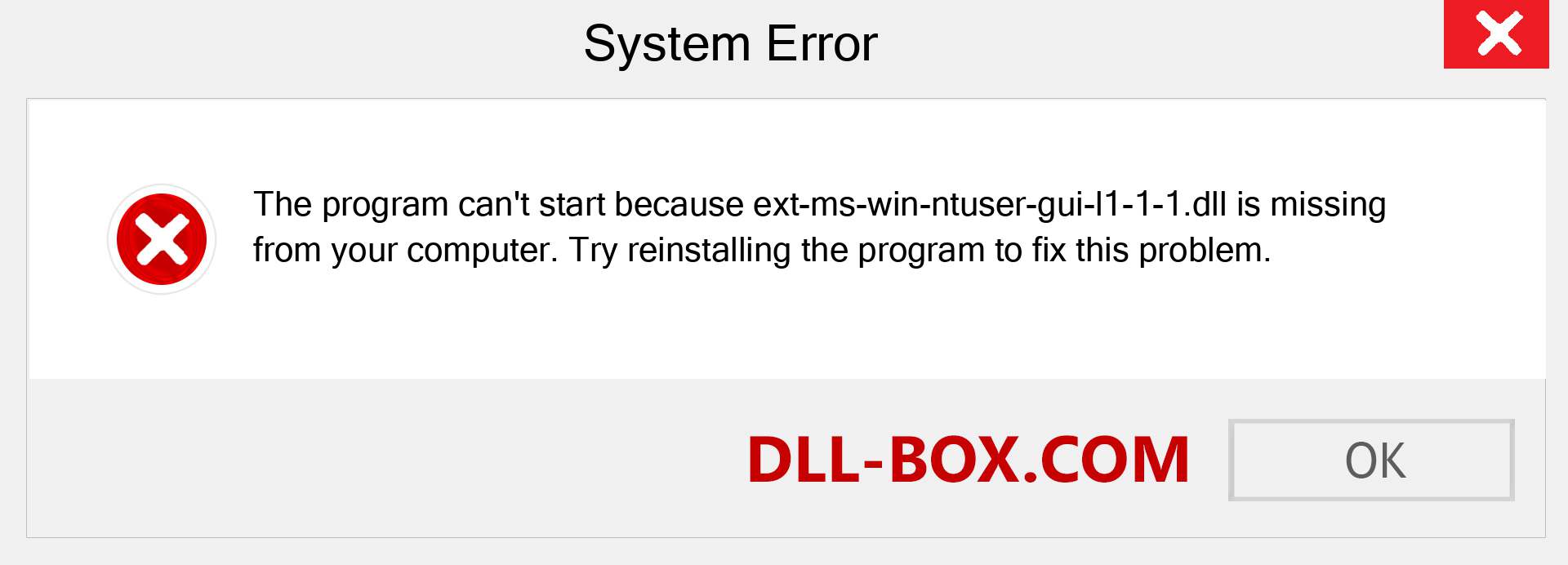  ext-ms-win-ntuser-gui-l1-1-1.dll file is missing?. Download for Windows 7, 8, 10 - Fix  ext-ms-win-ntuser-gui-l1-1-1 dll Missing Error on Windows, photos, images